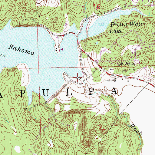 Topographic Map of Sahoma Dam, OK