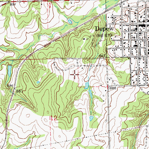 Topographic Map of Stroud Reservoir, OK