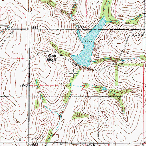 Topographic Map of Barnitz Creek Site 71 Reservoir, OK