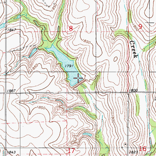 Topographic Map of Barnitz Creek Site 16 Reservoir, OK