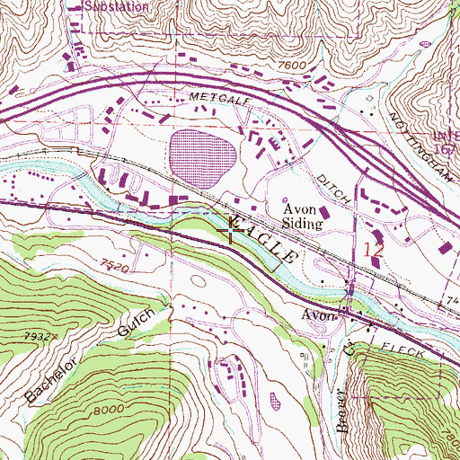Topographic Map of Buck Creek, CO