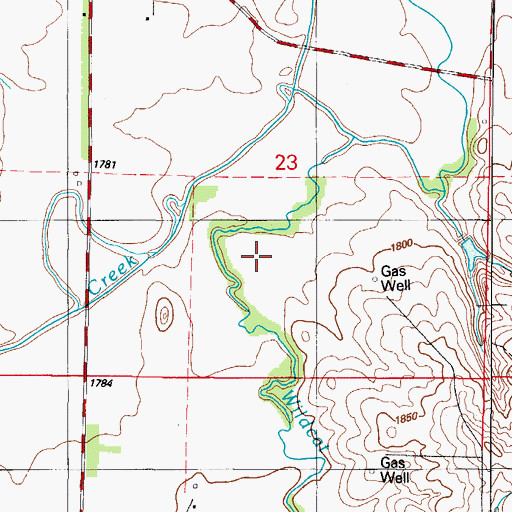 Topographic Map of Barnitz Creek Site 60 Reservoir, OK