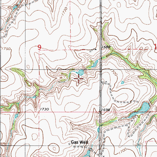 Topographic Map of Barnitz Creek Site 57 Dam, OK