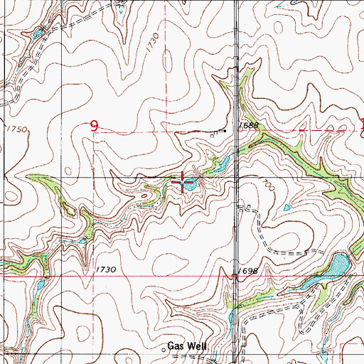 Topographic Map of Barnitz Creek Site 57 Reservoir, OK