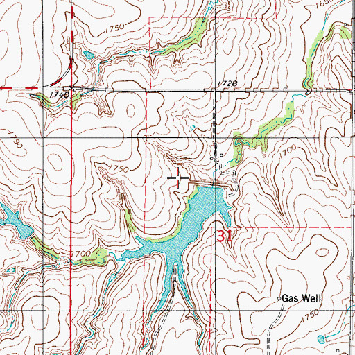 Topographic Map of Barnitz Creek Site 54 Dam, OK