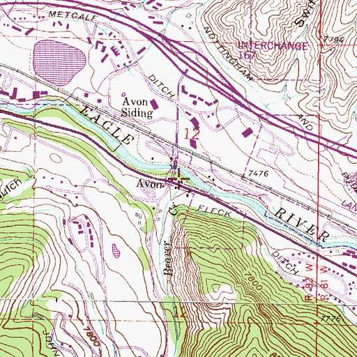 Topographic Map of Beaver Creek, CO