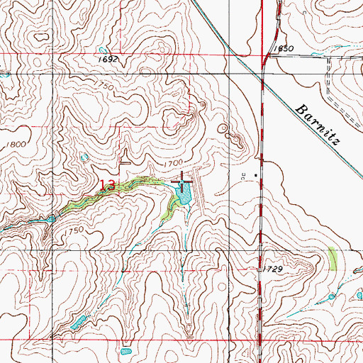 Topographic Map of Barnitz Creek Site 49 Dam, OK