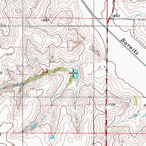 Topographic Map of Barnitz Creek Site 49 Reservoir, OK