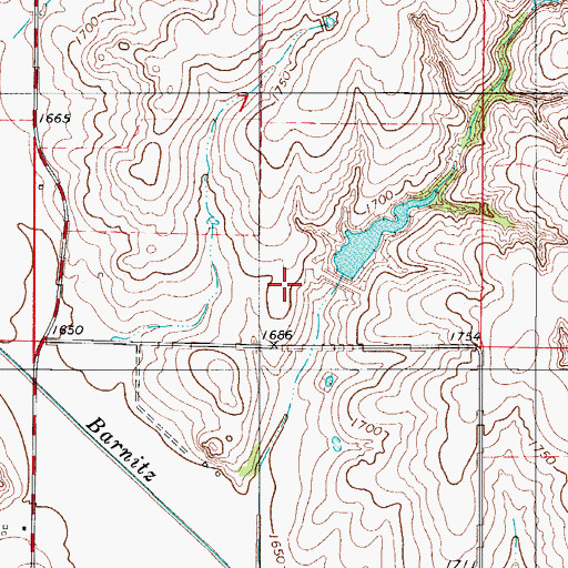 Topographic Map of Barnitz Creek Site 47 Reservoir, OK