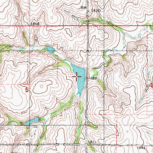 Topographic Map of Barnitz Creek Site 43 Reservoir, OK