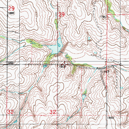 Topographic Map of Barnitz Creek Site 42 Dam, OK