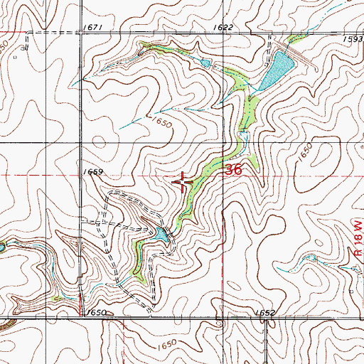 Topographic Map of Barnitz Creek Site 62 Dam, OK