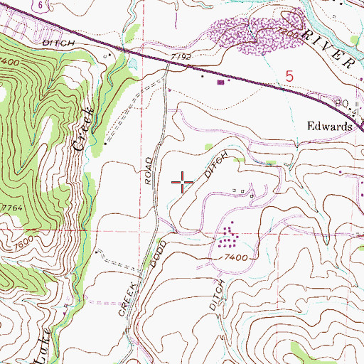 Topographic Map of Dodd Ditch, CO
