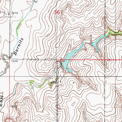 Topographic Map of Barnitz Creek Site 33 Dam, OK