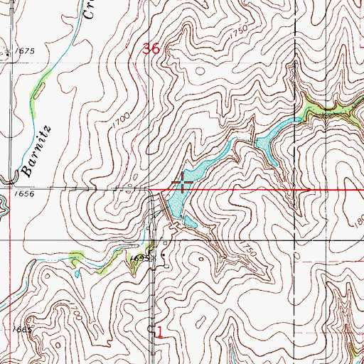 Topographic Map of Barnitz Creek Site 33 Reservoir, OK