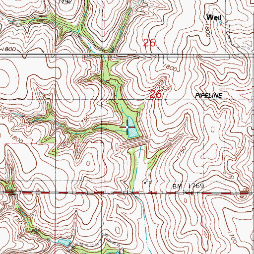 Topographic Map of Barnitz Creek Site 29 Reservoir, OK