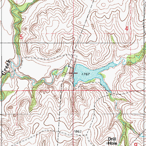 Topographic Map of Barnitz Creek Site 28 Dam, OK