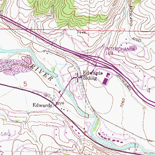 Topographic Map of Edwards Siding, CO