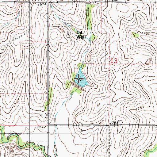 Topographic Map of Barnitz Creek Site 25 Reservoir, OK