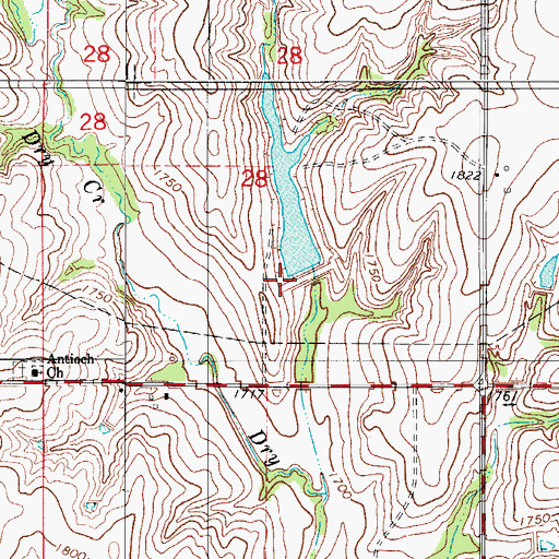 Topographic Map of Barnitz Creek Site 21 Dam, OK