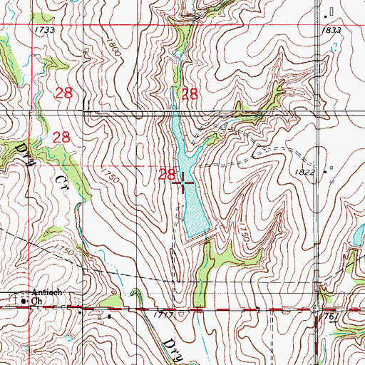 Topographic Map of Barnitz Creek Site 21 Reservoir, OK