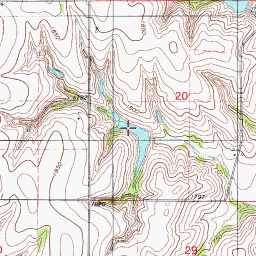 Topographic Map of Barnitz Creek Site 20 Reservoir, OK