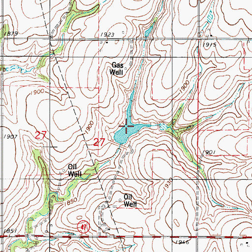 Topographic Map of Barnitz Creek Site 15a Reservoir, OK