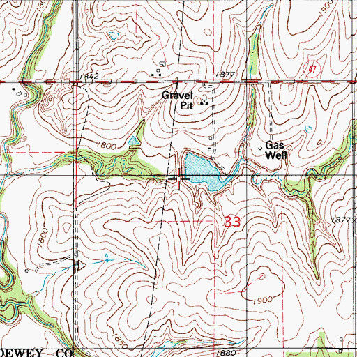 Topographic Map of Barnitz Creek Site 15 Dam, OK