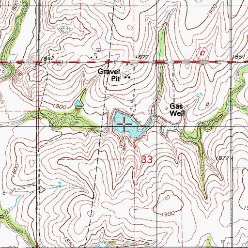 Topographic Map of Barnitz Creek Site 15 Reservoir, OK