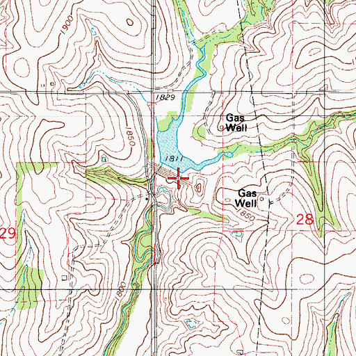 Topographic Map of Barnitz Creek Site 14 Dam, OK
