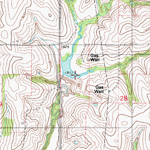 Topographic Map of Barnitz Creek Site 14 Reservoir, OK