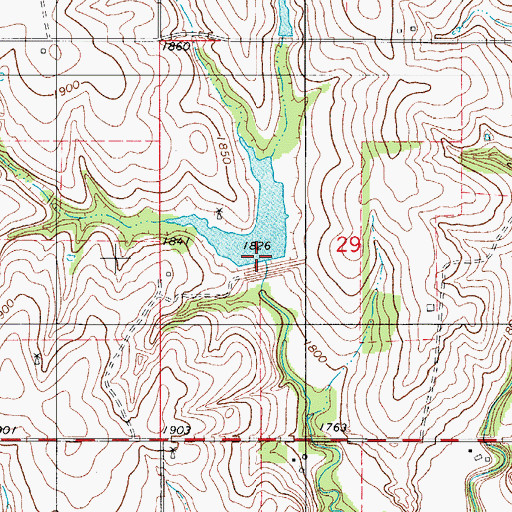Topographic Map of Barnitz Creek Site 13 Dam, OK