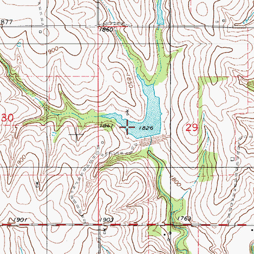 Topographic Map of Barnitz Creek Site 13 Reservoir, OK