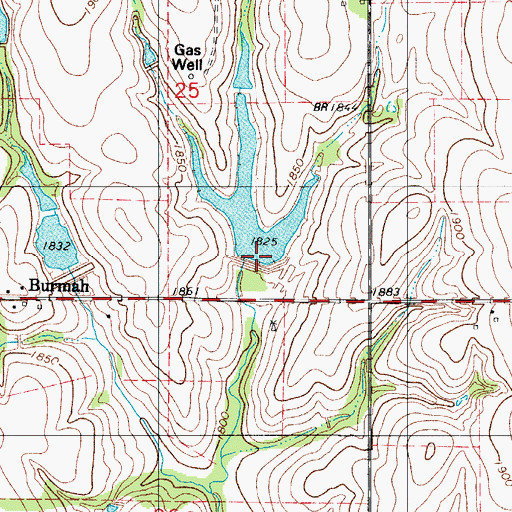 Topographic Map of Barnitz Creek Site 12 Dam, OK