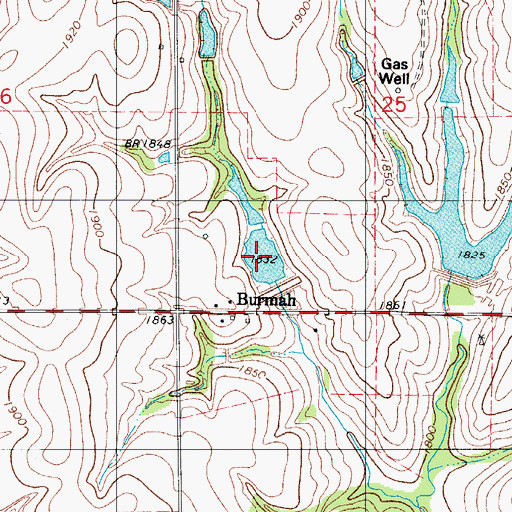 Topographic Map of Barnitz Creek Site 11 Reservoir, OK