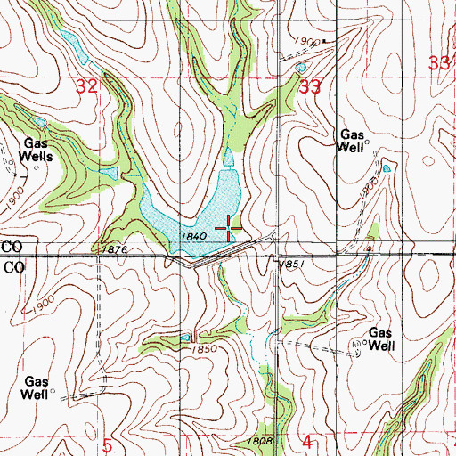 Topographic Map of Barnitz Creek Site 10 Dam, OK