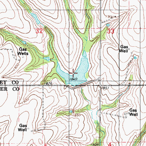Topographic Map of Barnitz Creek Site 10 Reservoir, OK