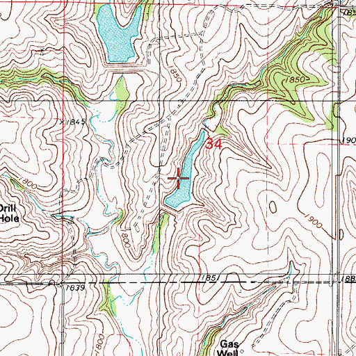 Topographic Map of Barnitz Creek Site 9 Reservoir, OK