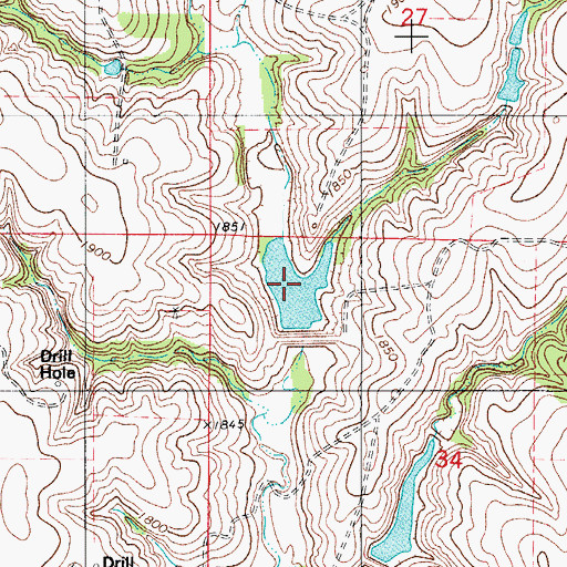 Topographic Map of Barnitz Creek Site 8 Reservoir, OK