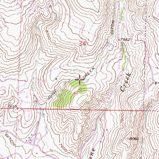 Topographic Map of June Creek Ditch, CO