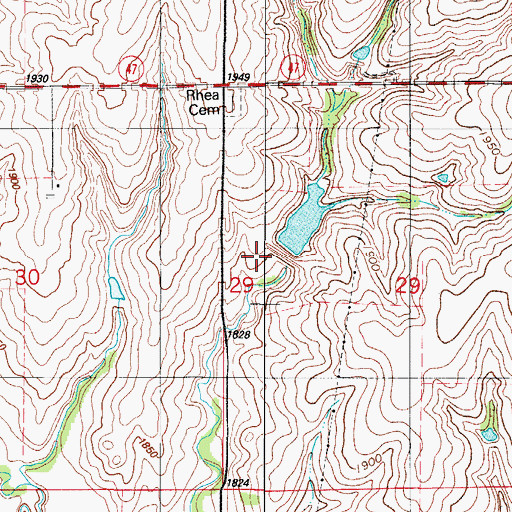 Topographic Map of Barnitz Creek Site 7 Dam, OK