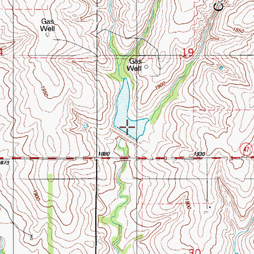 Topographic Map of Barnitz Creek Site 5 Reservoir, OK