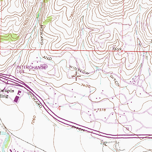 Topographic Map of Howard and Winslow Ditch, CO