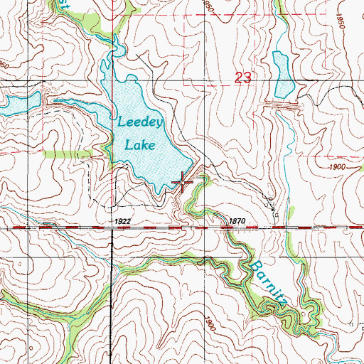Topographic Map of Barnitz Creek Site 1 Reservoir, OK