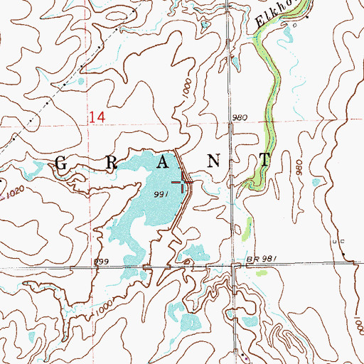 Topographic Map of Upper Red Rock Creek Site 46 Dam, OK