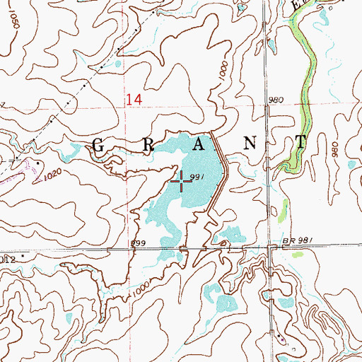 Topographic Map of Upper Red Rock Creek Site 46 Reservoir, OK