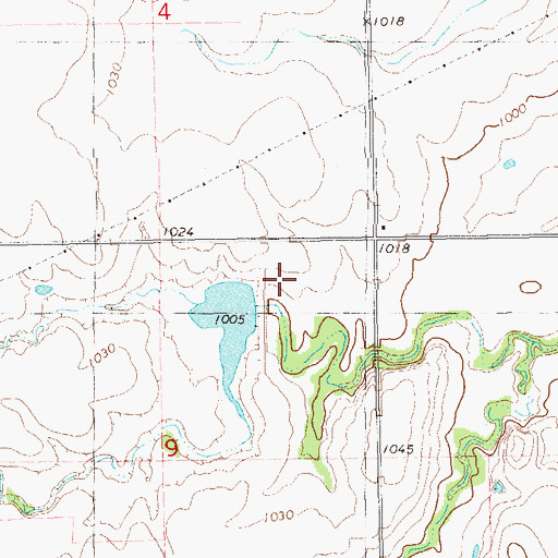 Topographic Map of Upper Red Rock Creek Site 44 Reservoir, OK