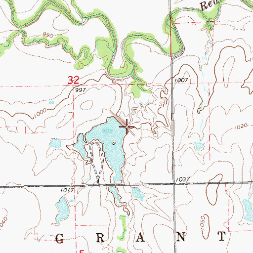 Topographic Map of Upper Red Rock Creek Site 43 Dam, OK