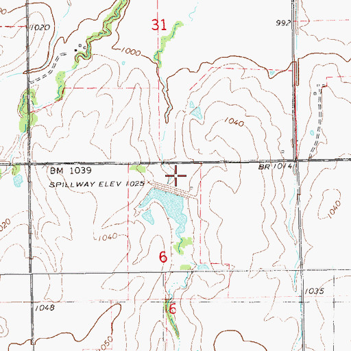 Topographic Map of Upper Red Rock Creek Site 42 Dam, OK