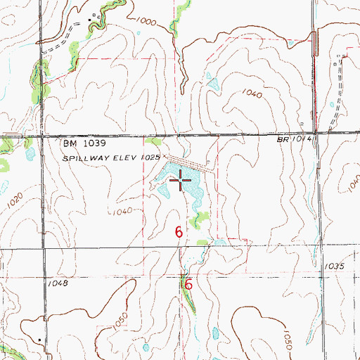 Topographic Map of Upper Red Rock Creek Site 42 Reservoir, OK